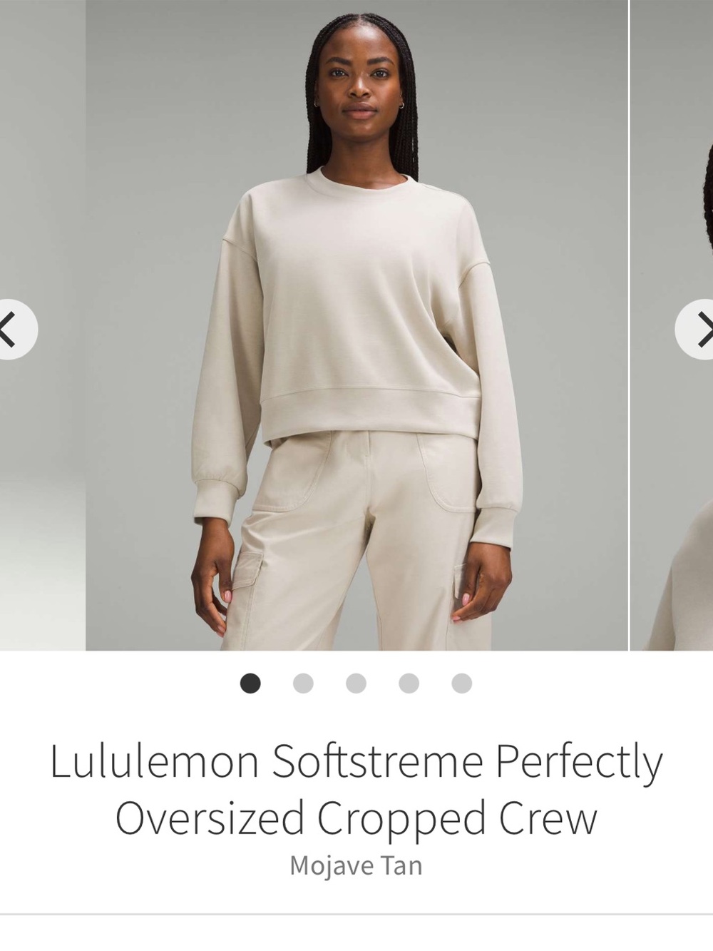 Lululemon Softstreme Perfectly Oversized Cropped Crew NWOT
